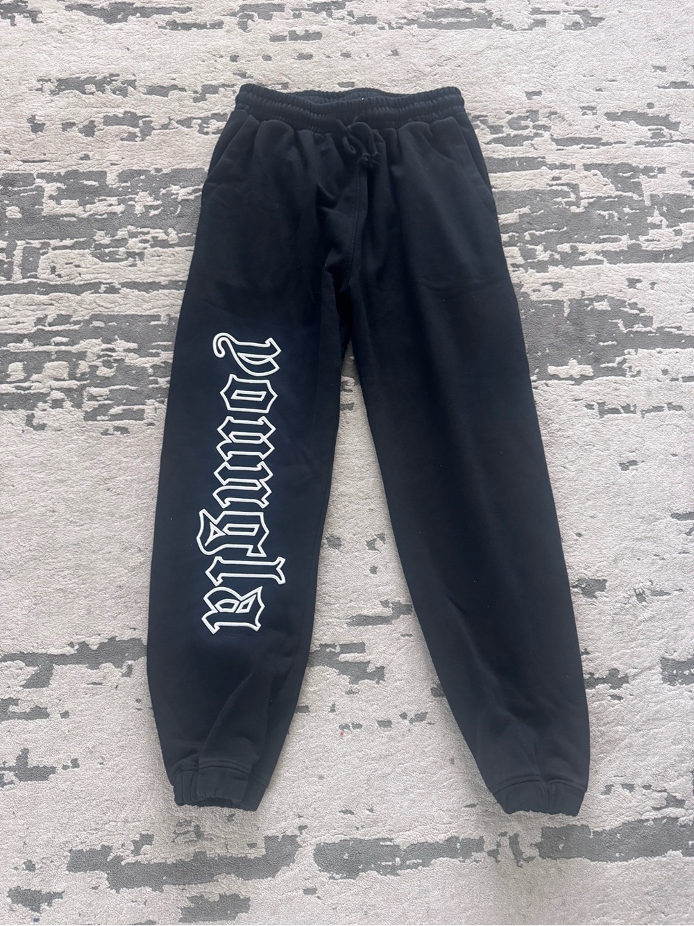 YoungLA Black Jogger Sweatpants with White Side Logo